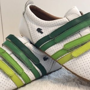 ❤️ LACOSTE Shoes with Multi Green Velcro Straps